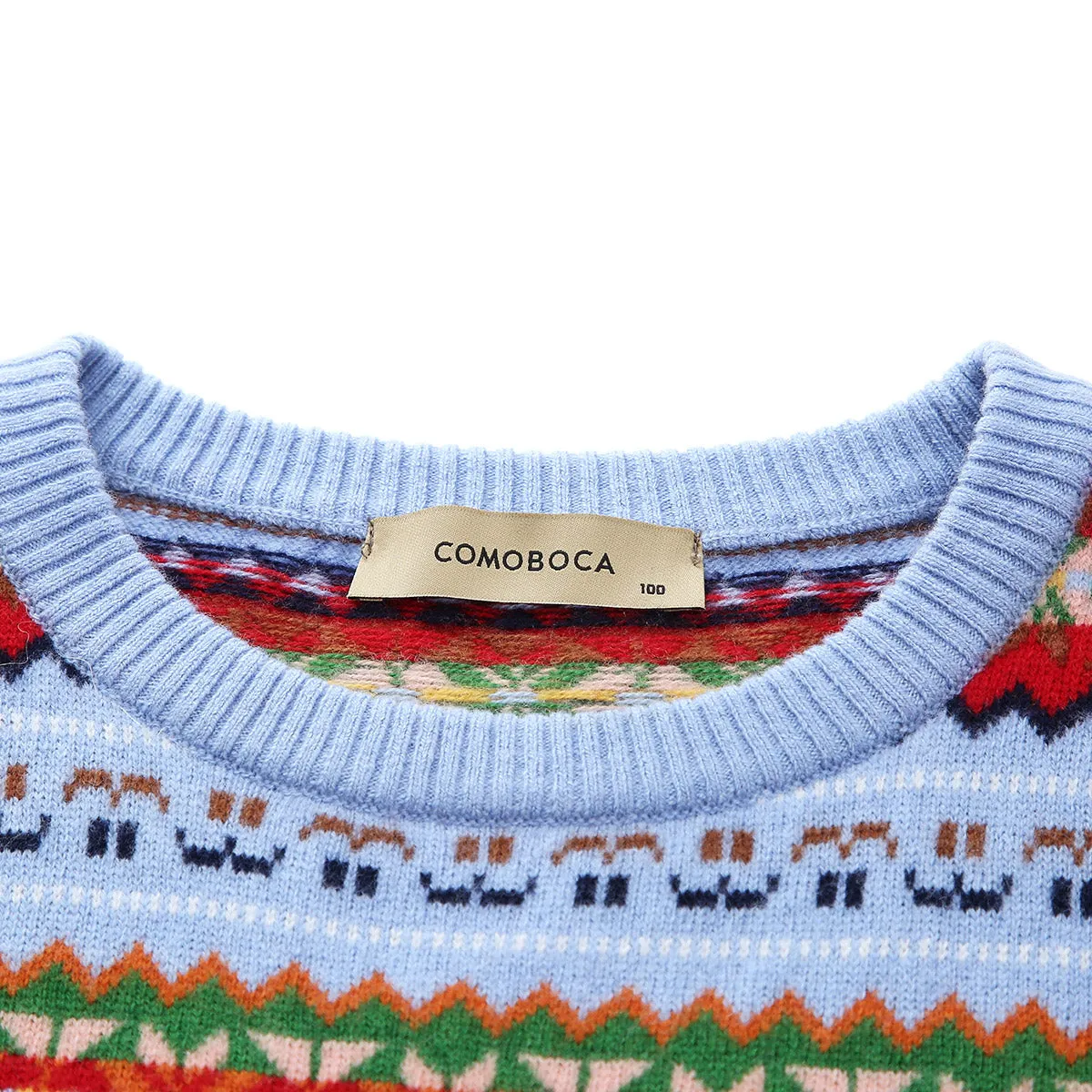 100% Wool Colorful Fair Isle Knit Sweater