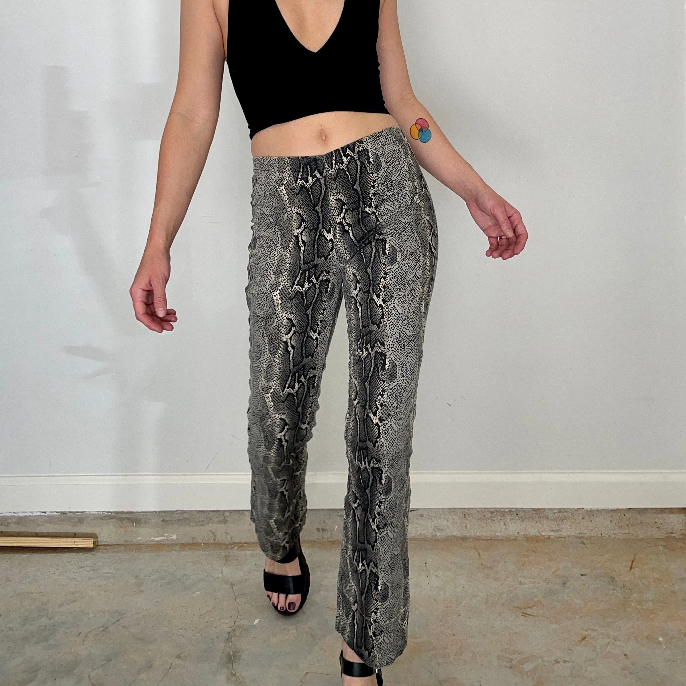 1990s Snakeskin Print Pants