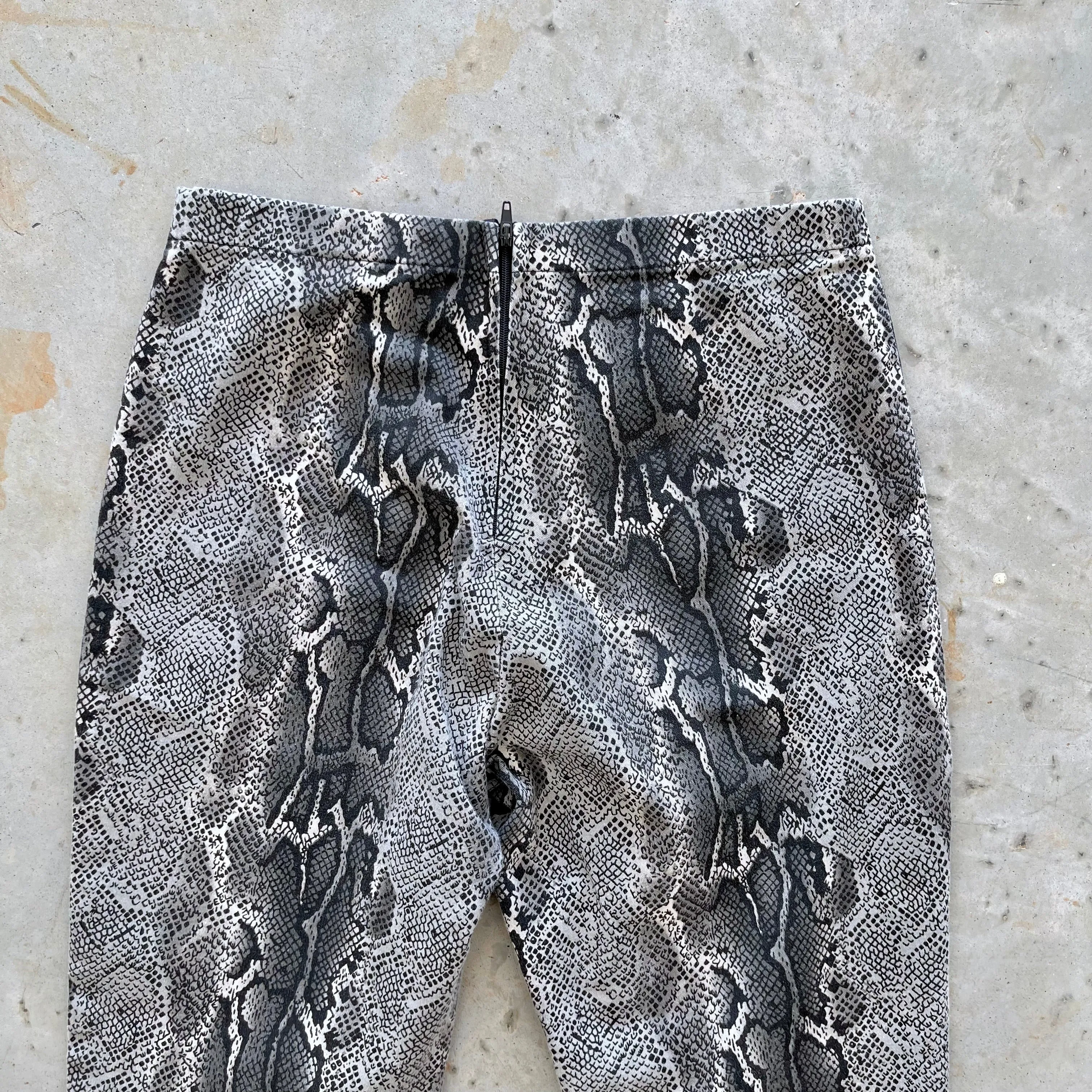 1990s Snakeskin Print Pants