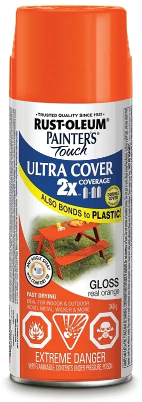 340g Painter's Touch Spray Paint, Gloss Real Orange