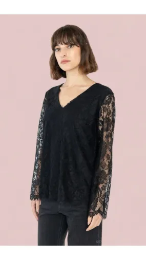 4-A1487 Black Lace Top