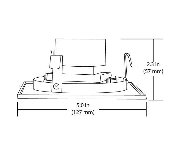 4-inch White Square Multi-Adjustable Recessed LED Downlight, 5000K