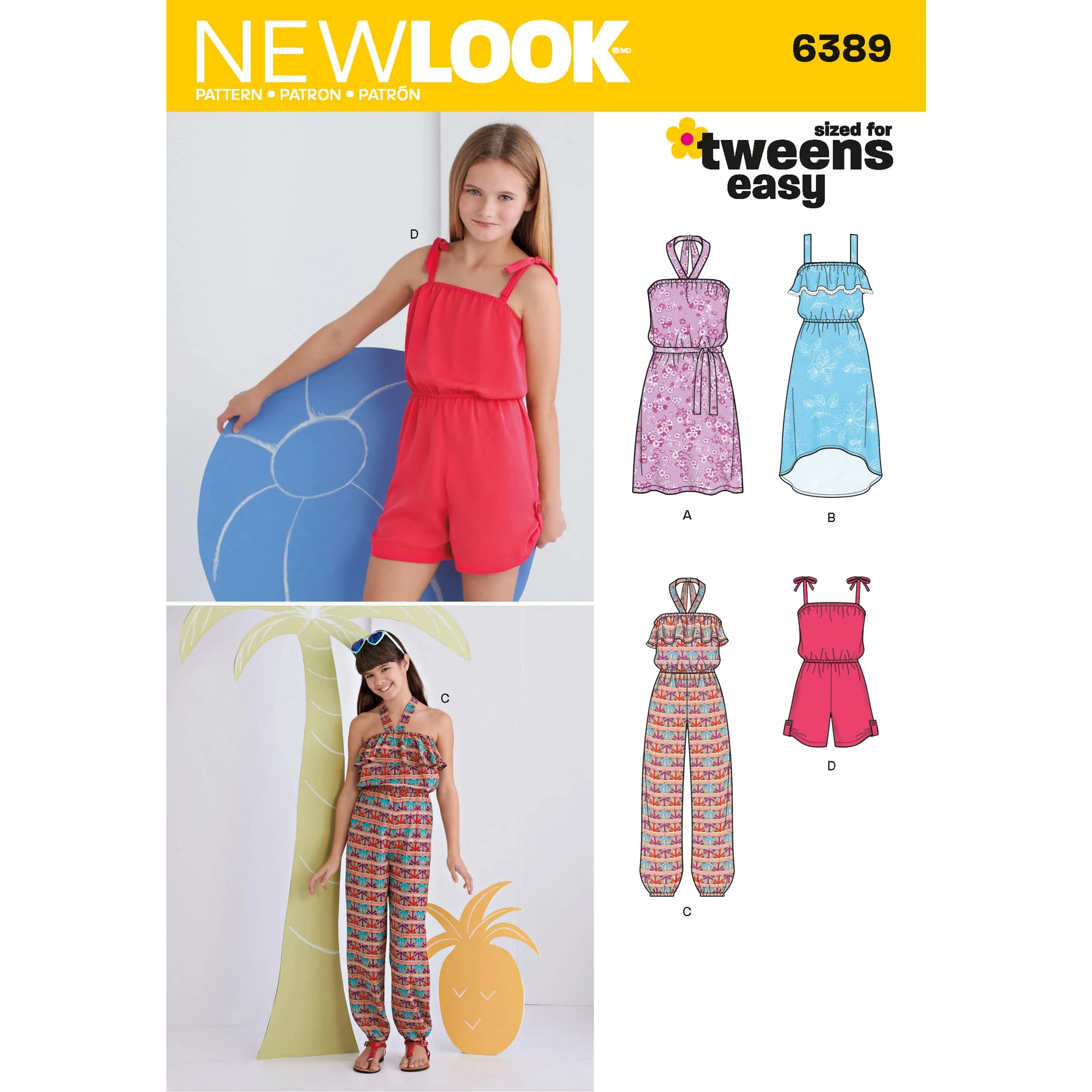 6389 Girls' Easy Jumpsuit, Romper and Dresses