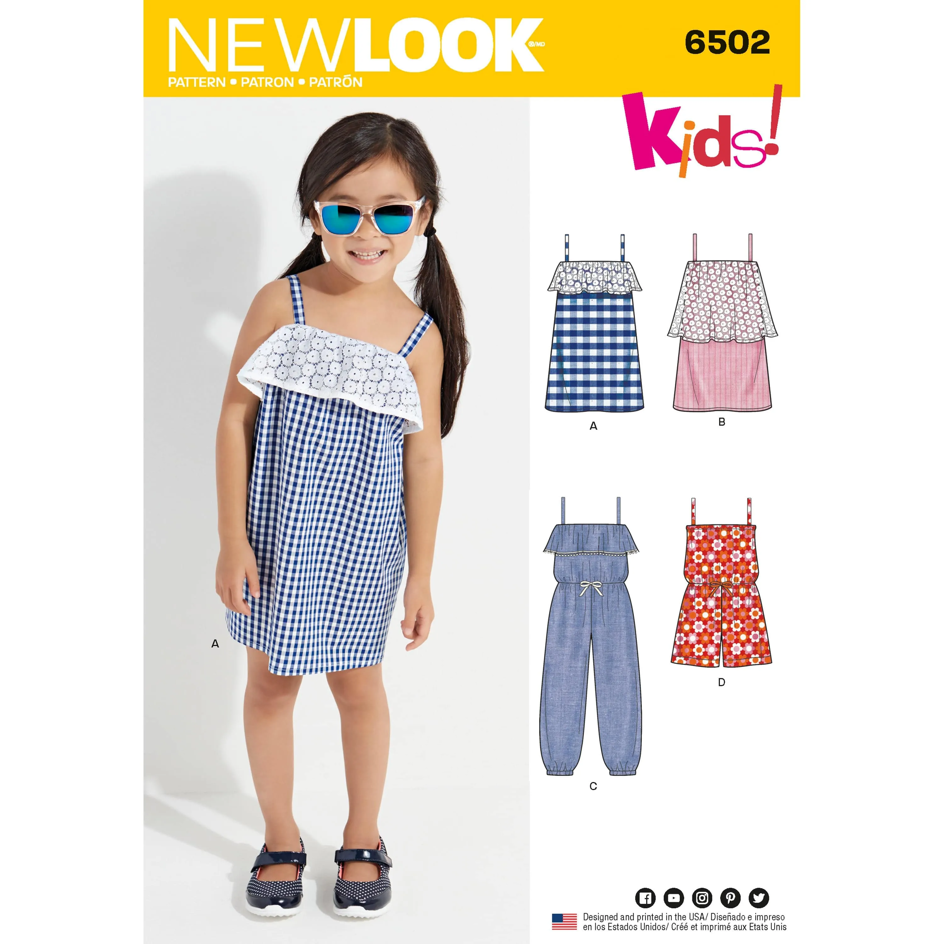 6502 New Look Pattern 6502 Child's Jumpsuit, Romper and Dresses