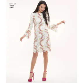 6540 New Look Pattern 6540 Misses' Shift Dress