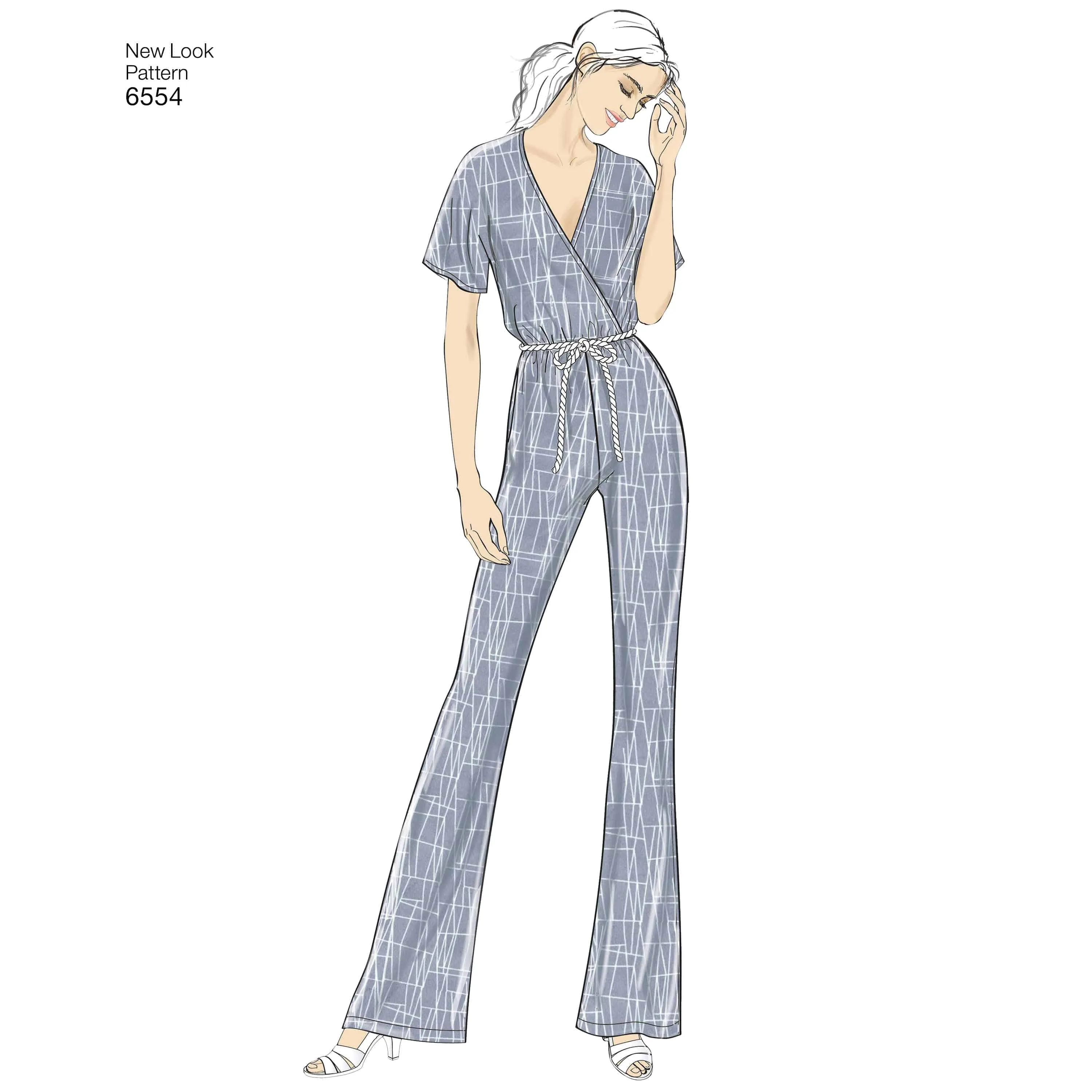 6554 New Look Pattern 6554 Women's Knit Jumpsuit and Dresses