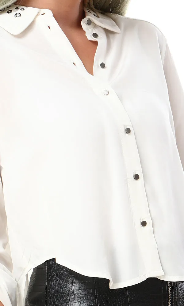 93124 Plain Full Sleeves Buttoned Shirt - Off White