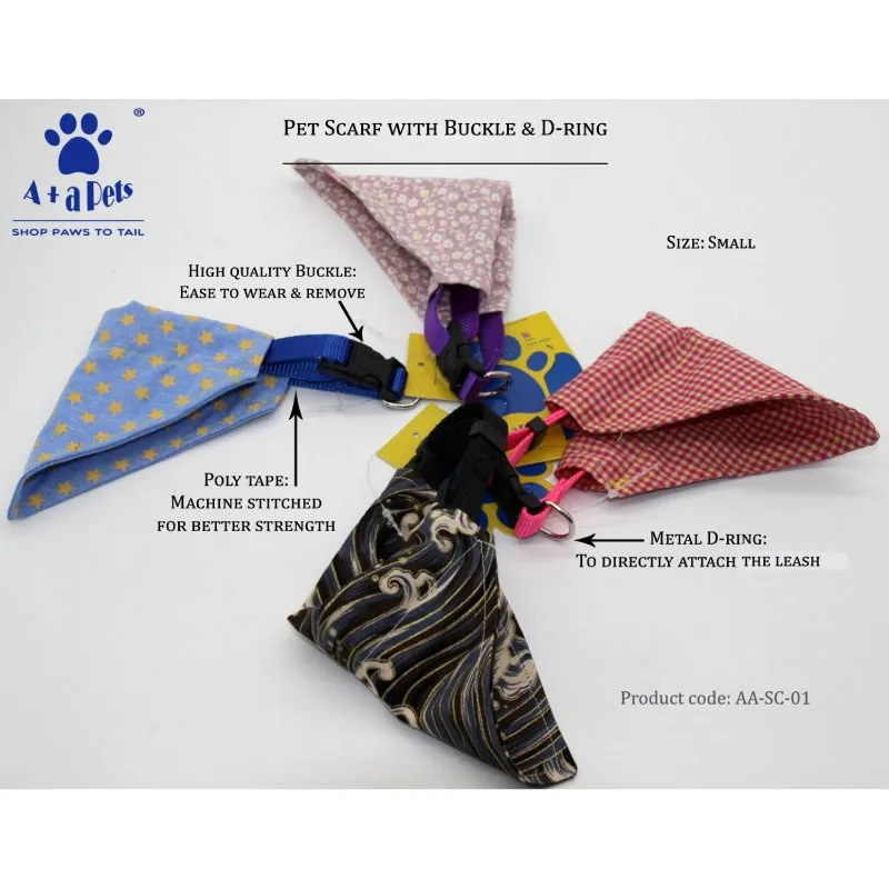 A A Pets' 2in1 Scarf Collar In Tiny Flower Design