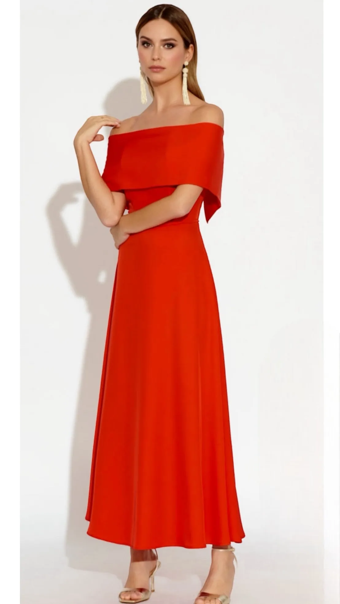 A1776 Senis Red Bardot Flare Dress