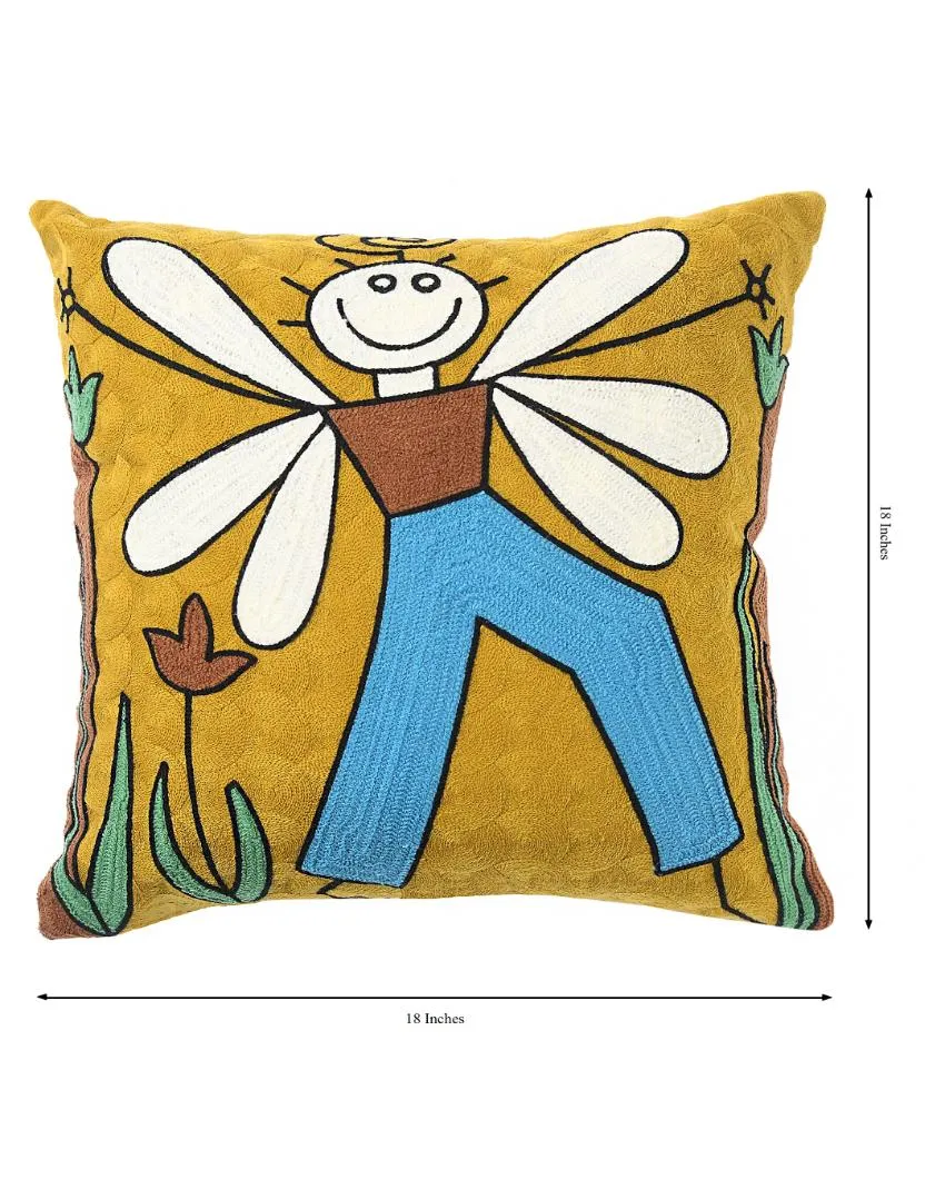 Abstract Art Boy With Wings Cushion Cover | 18 x 18 inches