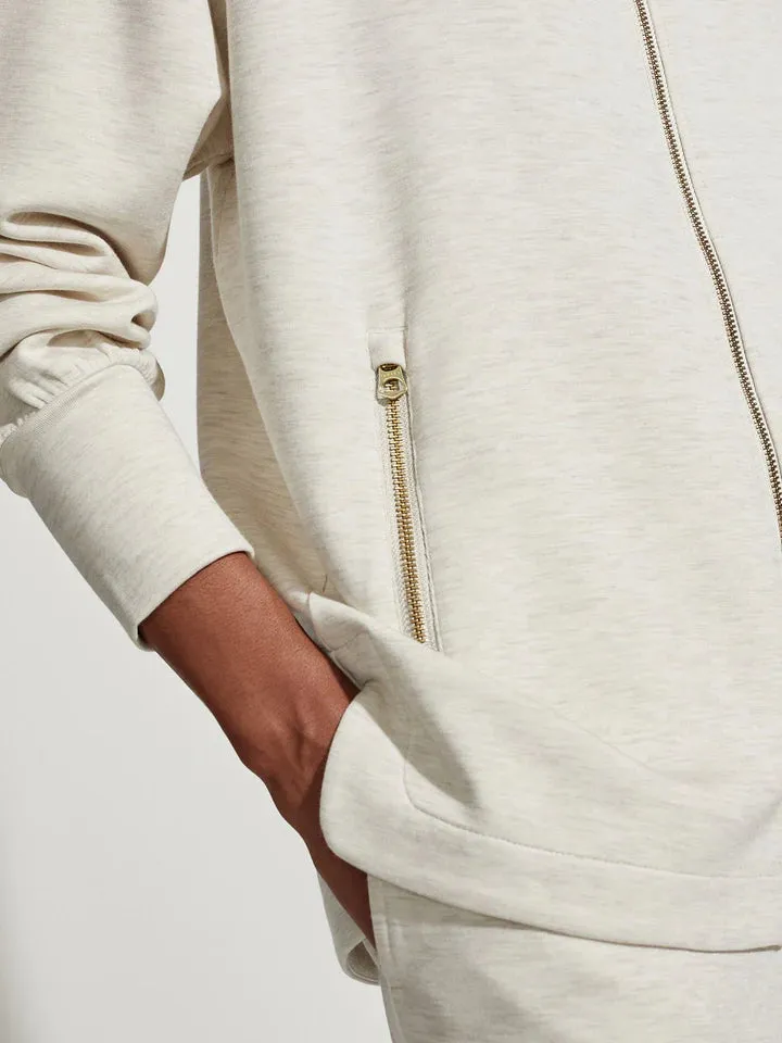 Adair Zip Through in Ivory Marl