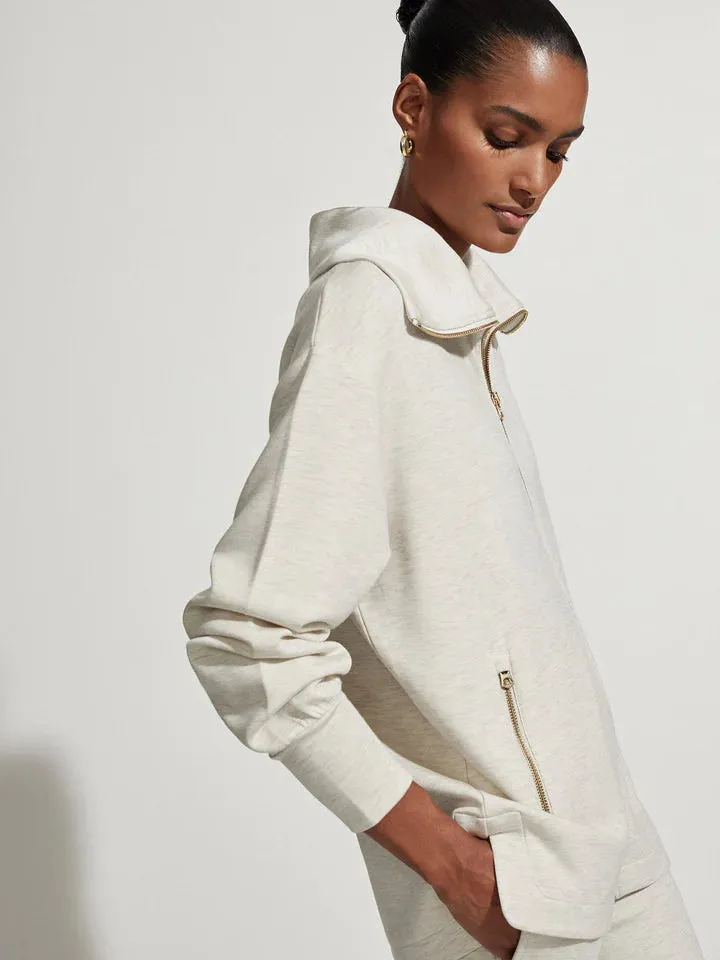 Adair Zip Through in Ivory Marl