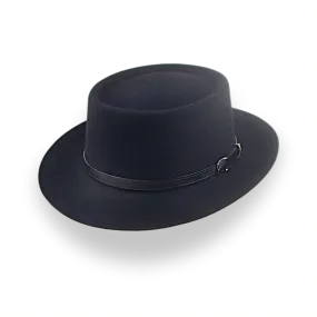 All Black Western Style Small Brim Fedora Hat | The Bronco