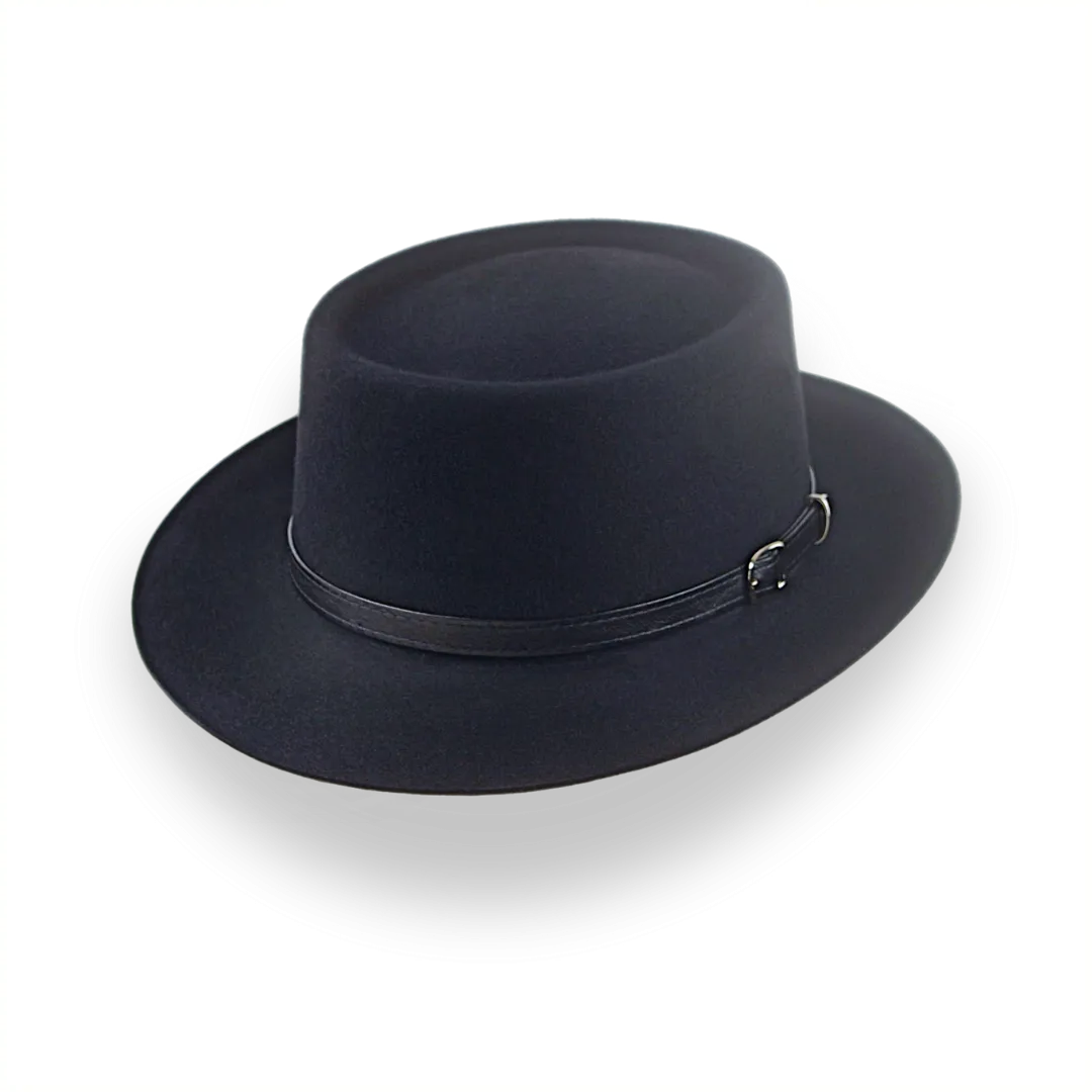 All Black Western Style Small Brim Fedora Hat | The Bronco