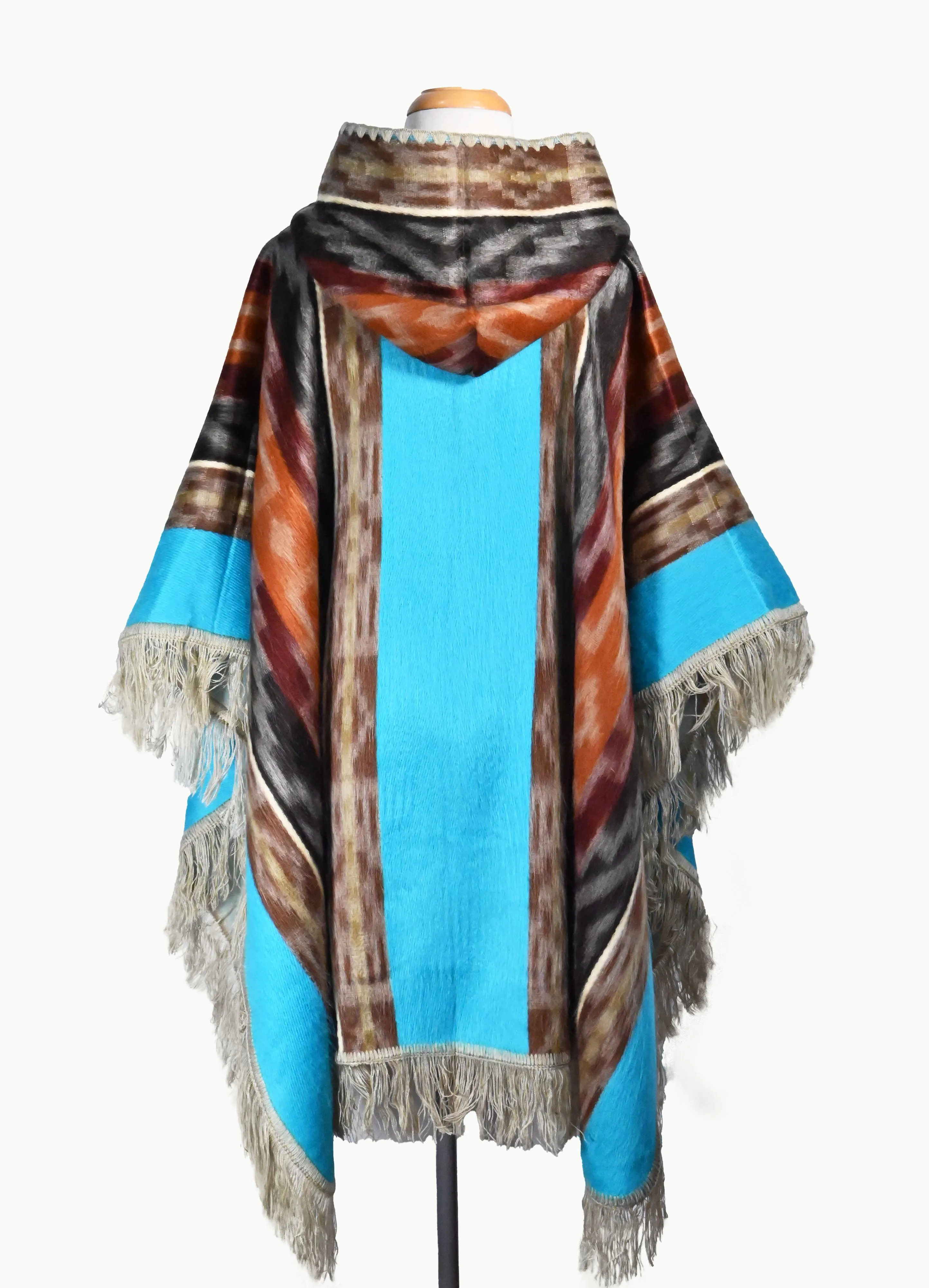 Alpaca Poncho Turquoise