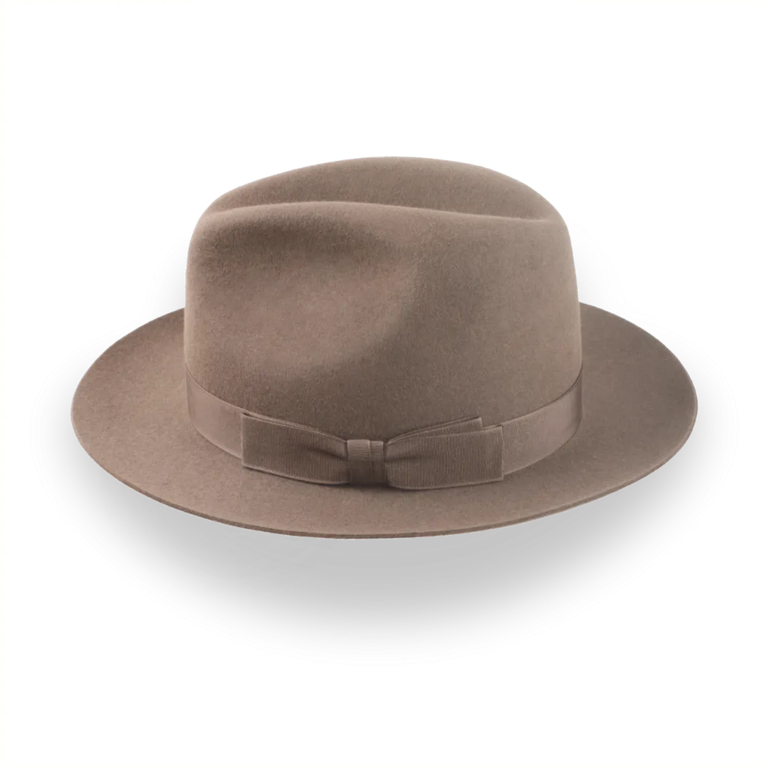 Artisanal Taupe Brown Fedora Hat with Center-Dent Crown | The Fortis