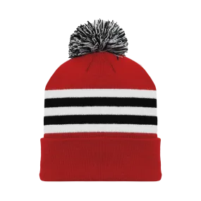 Athletic Knit (AK) A1830A-304 Adult Chicago Red Hockey Toque/Beanie