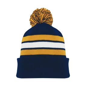 Athletic Knit (AK) A1830Y-460 Youth Navy/Gold/White Hockey Toque/Beanie