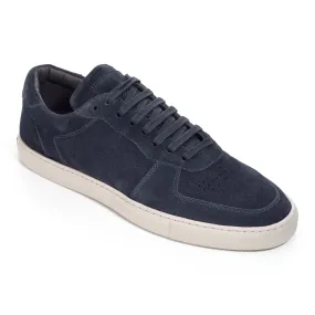 Barbera Blue Suede Court Sneaker / Cream Sole