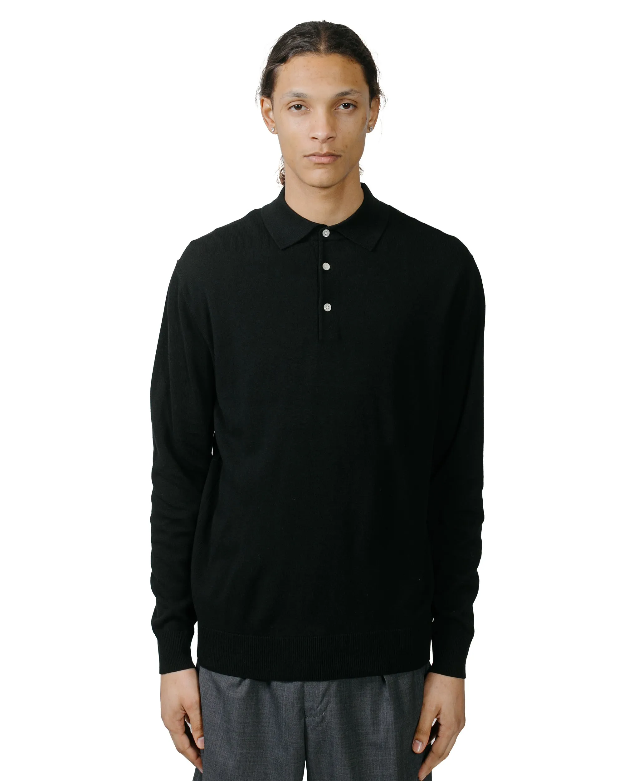 Beams Plus Knit Polo 12G Black