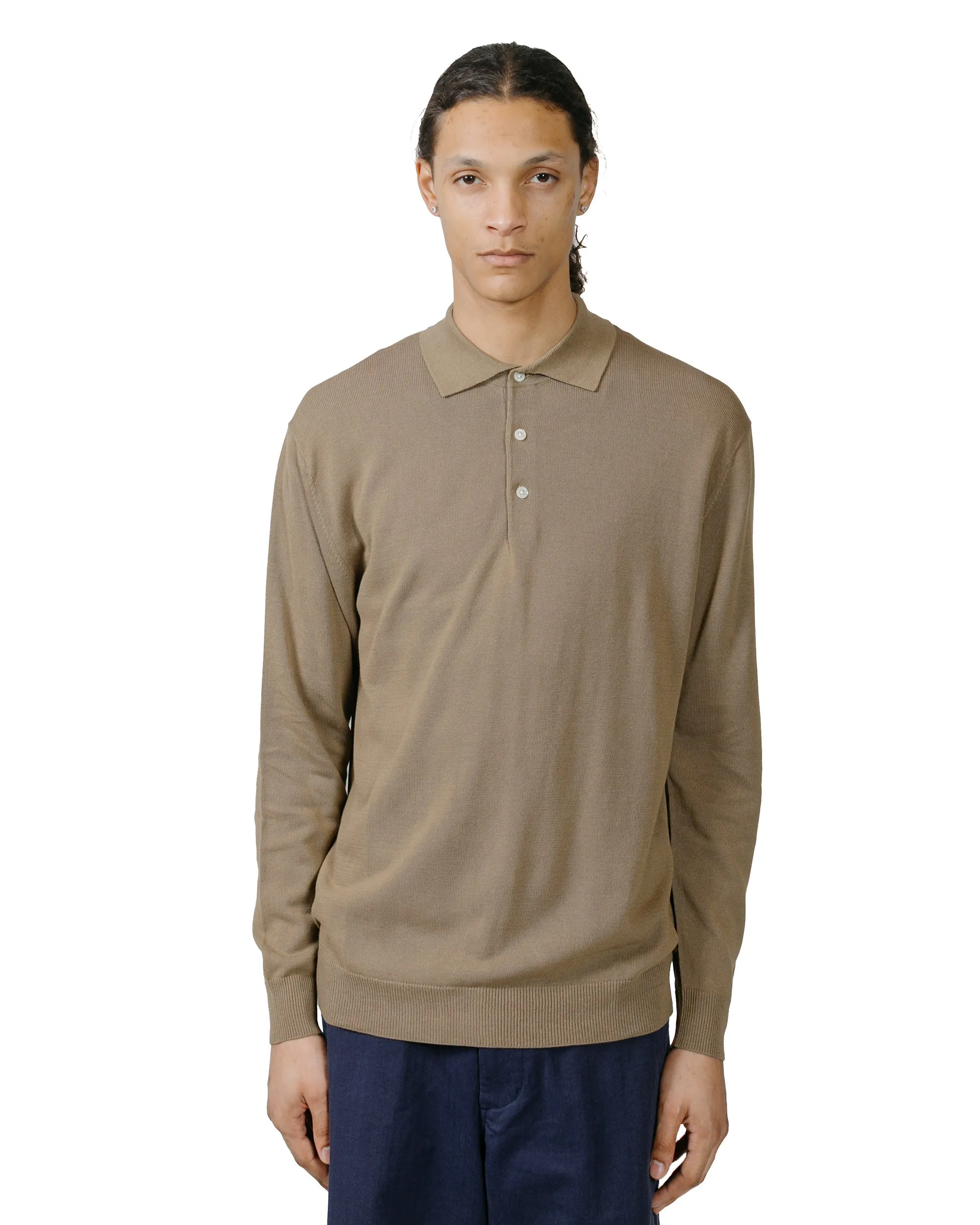 Beams Plus Knit Polo 12G Mocha