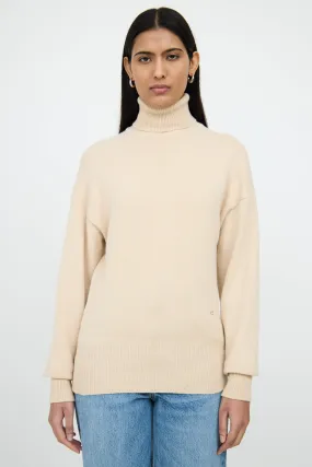 Beige Knit Turtleneck