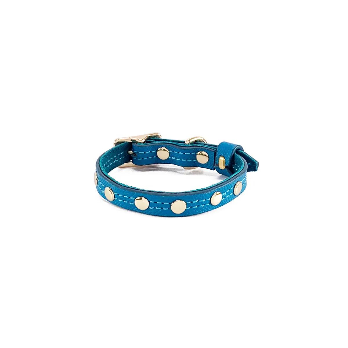 Beverly Classic Studded Leather Dog Collar Caribbean