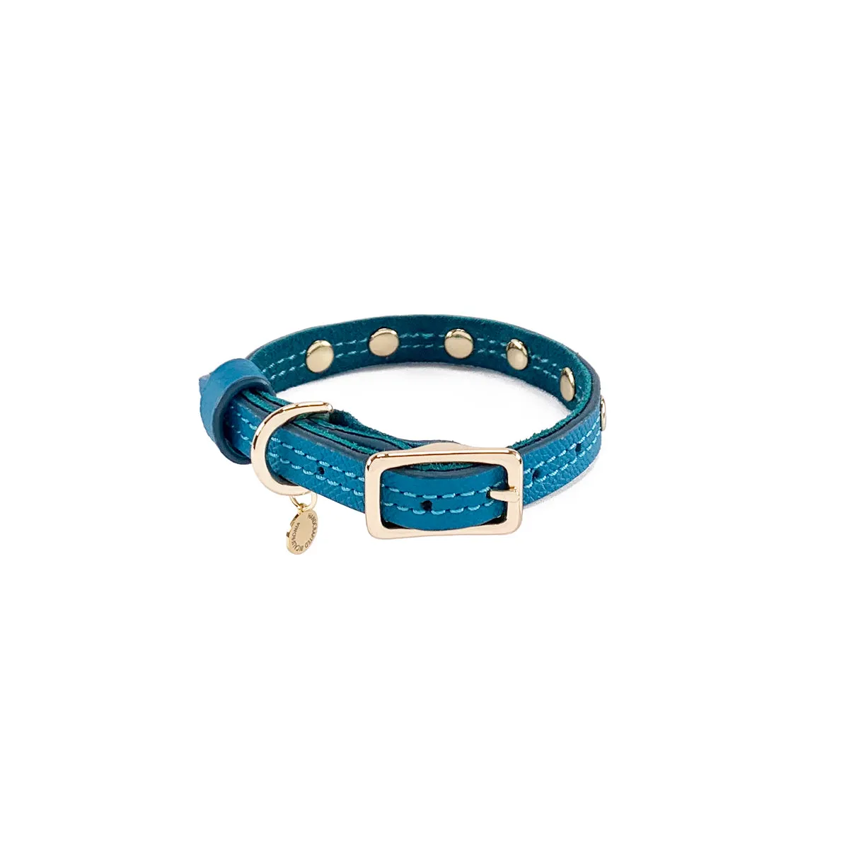 Beverly Classic Studded Leather Dog Collar Caribbean