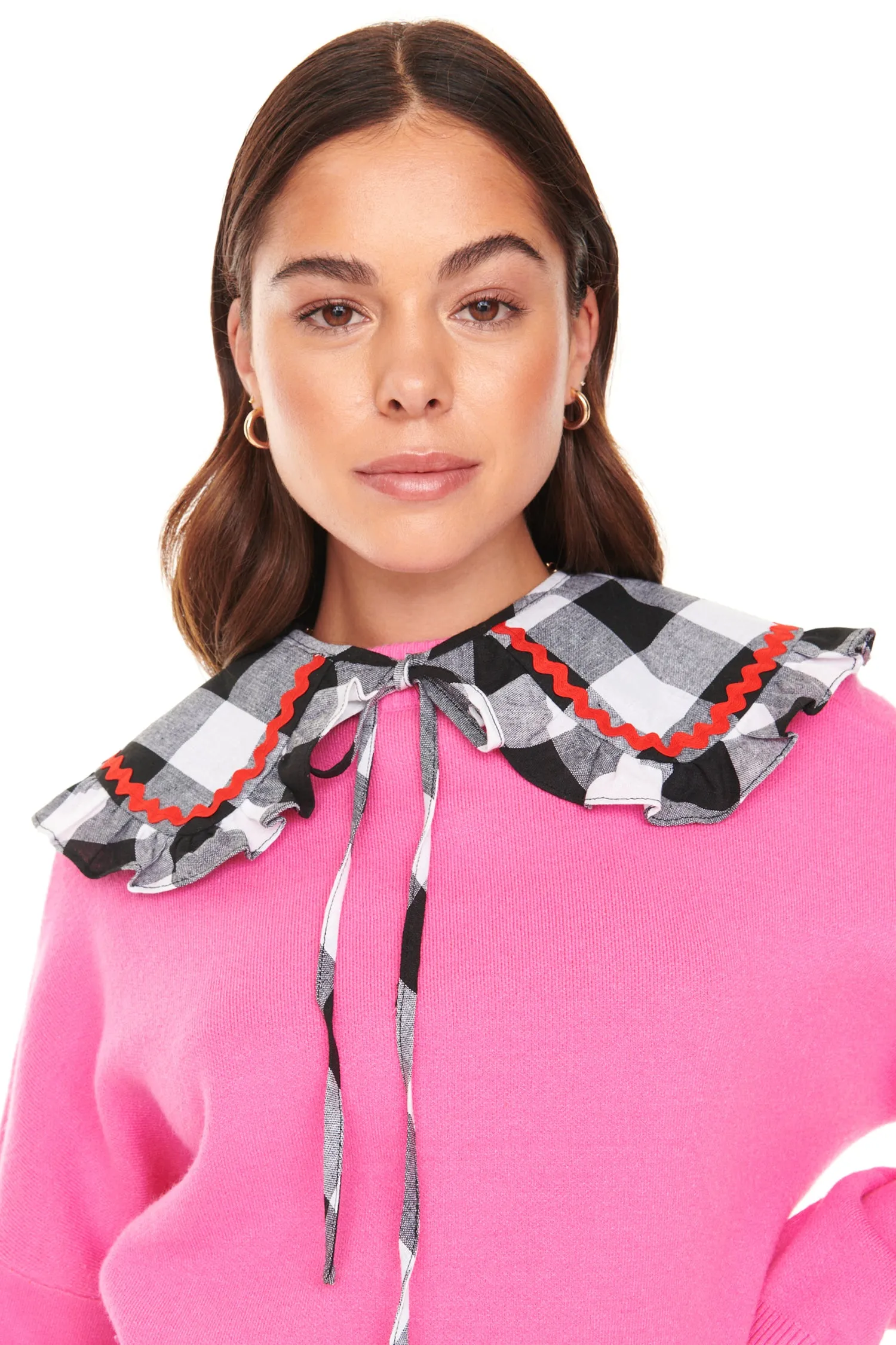 Black And White Gingham Collar