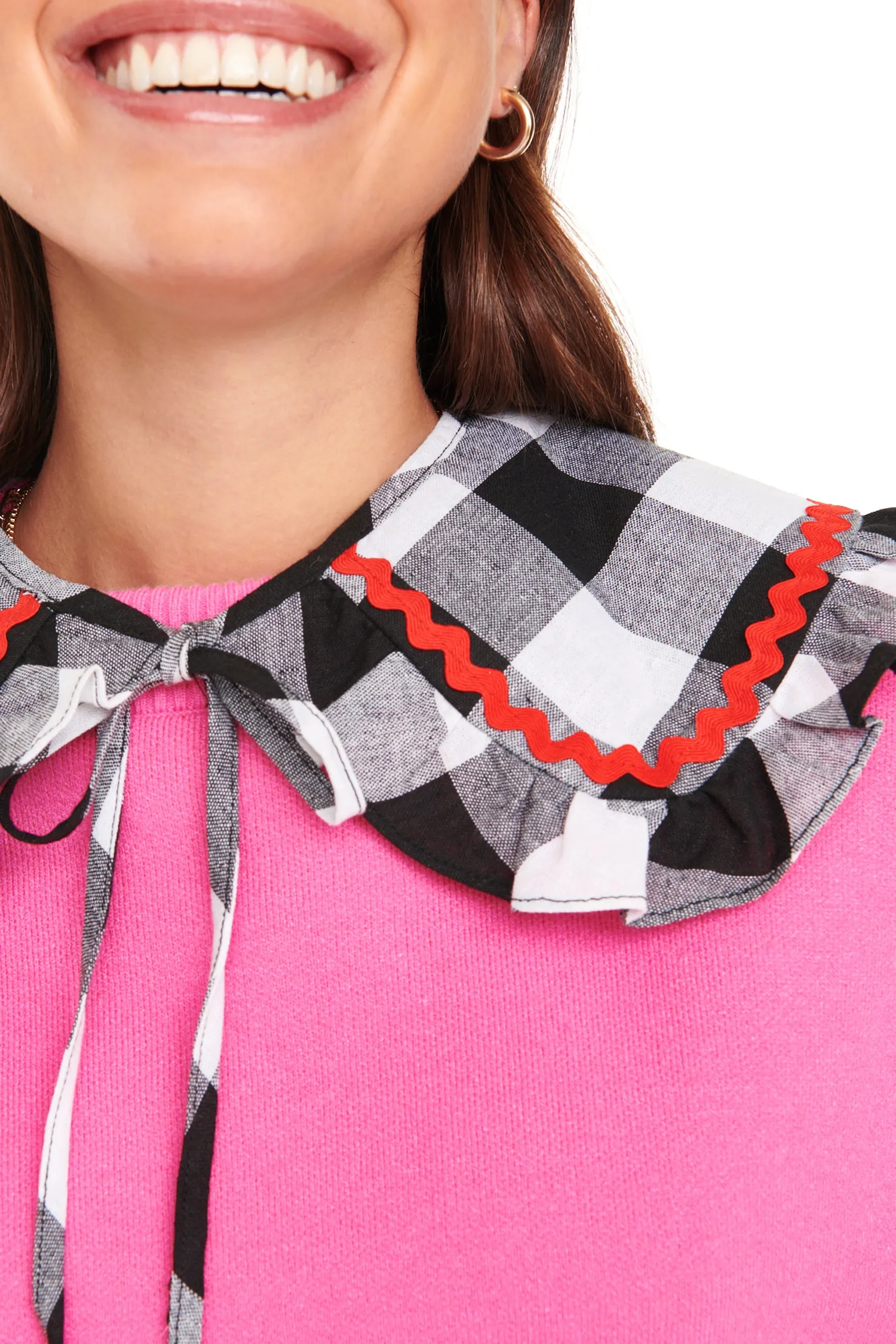 Black And White Gingham Collar