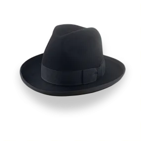 Black Homburg Fedora Hat with Classic Design | The Aerolithe