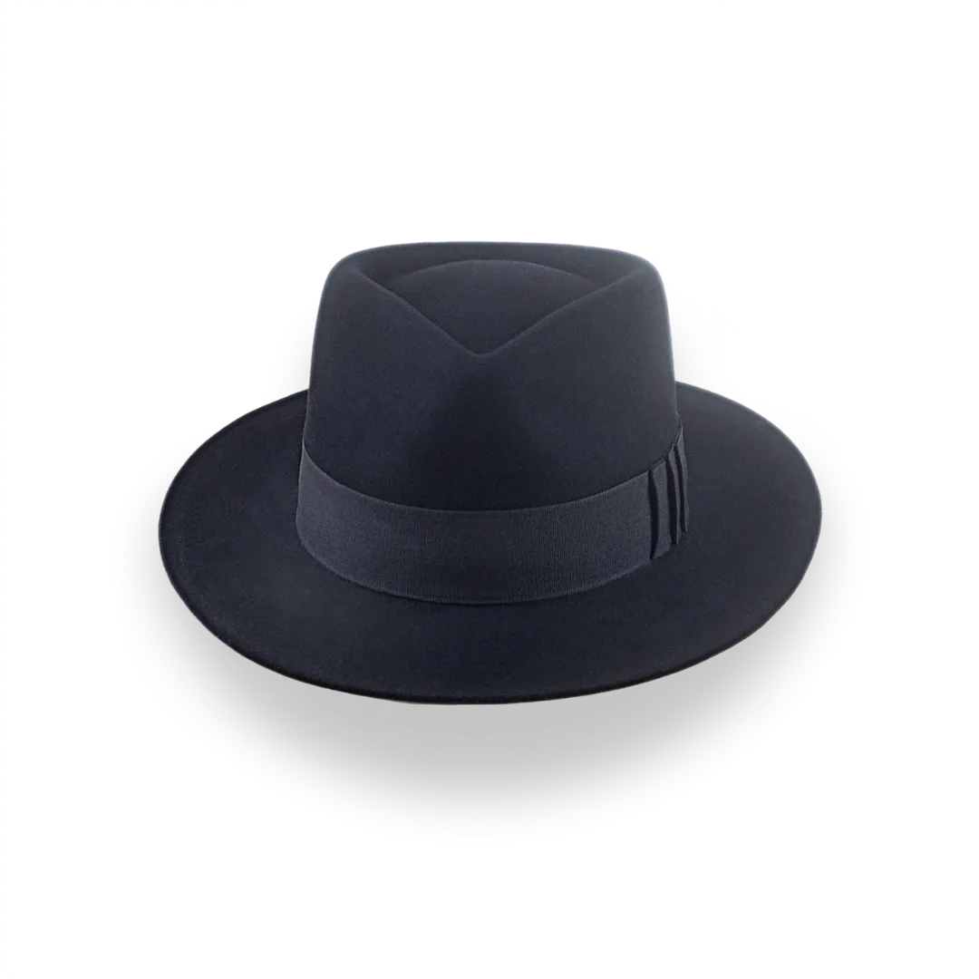 Black Jazz Fedora Hat with Shark Gills Hatband | The Axel