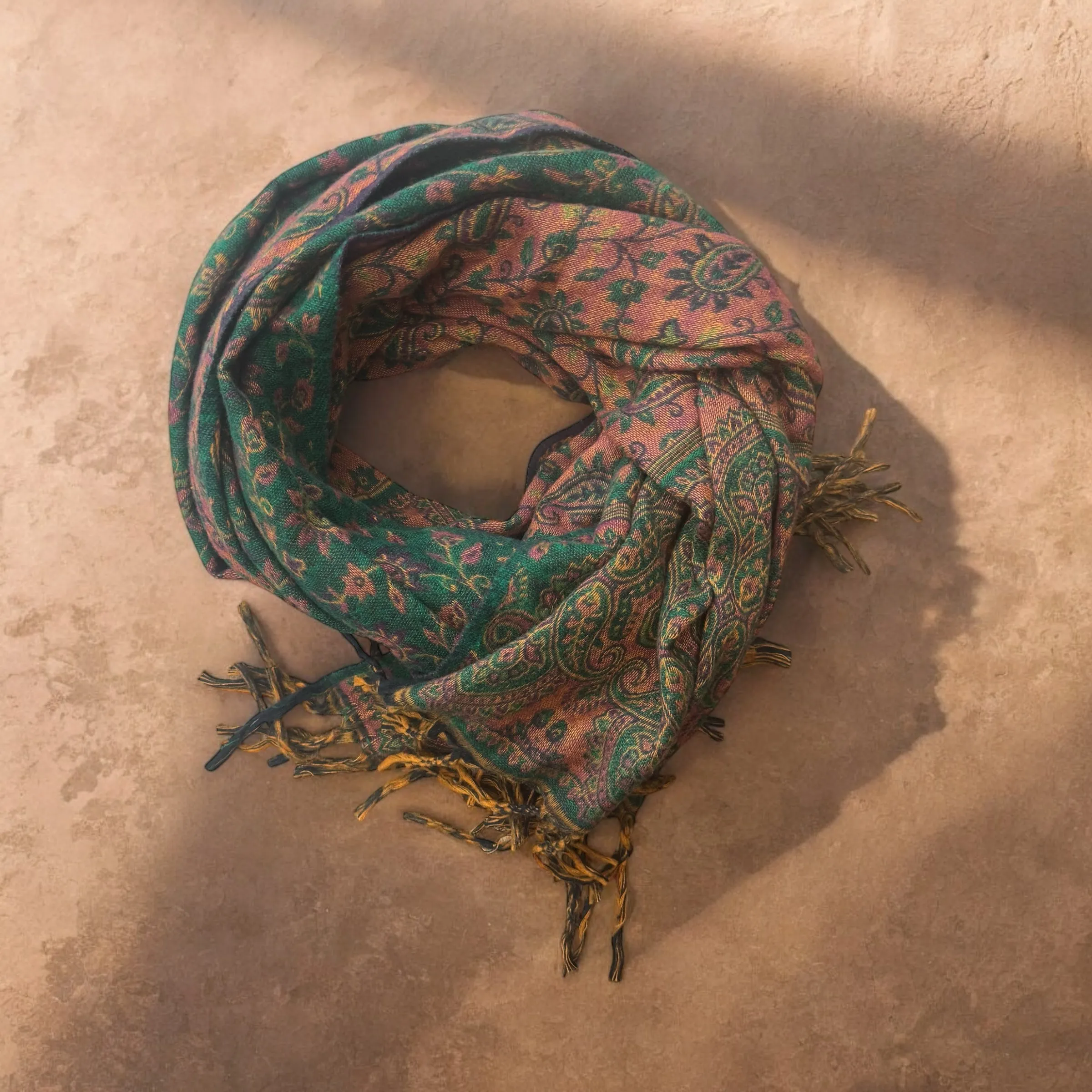 Blanket Scarf | Green & Brown