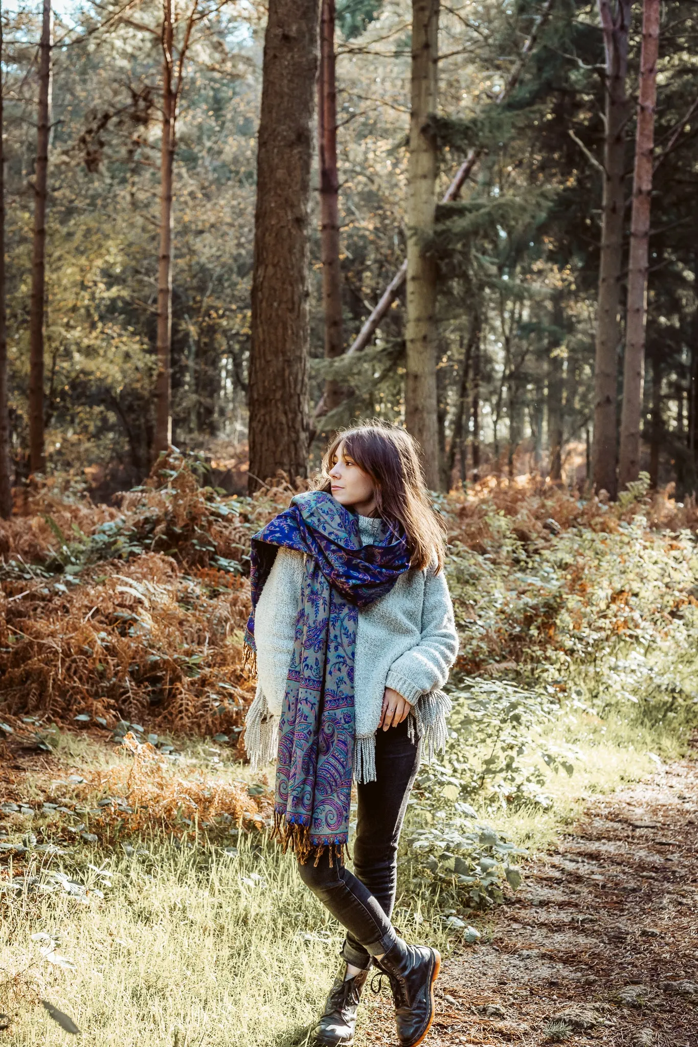 Blanket Scarf | Green & Brown