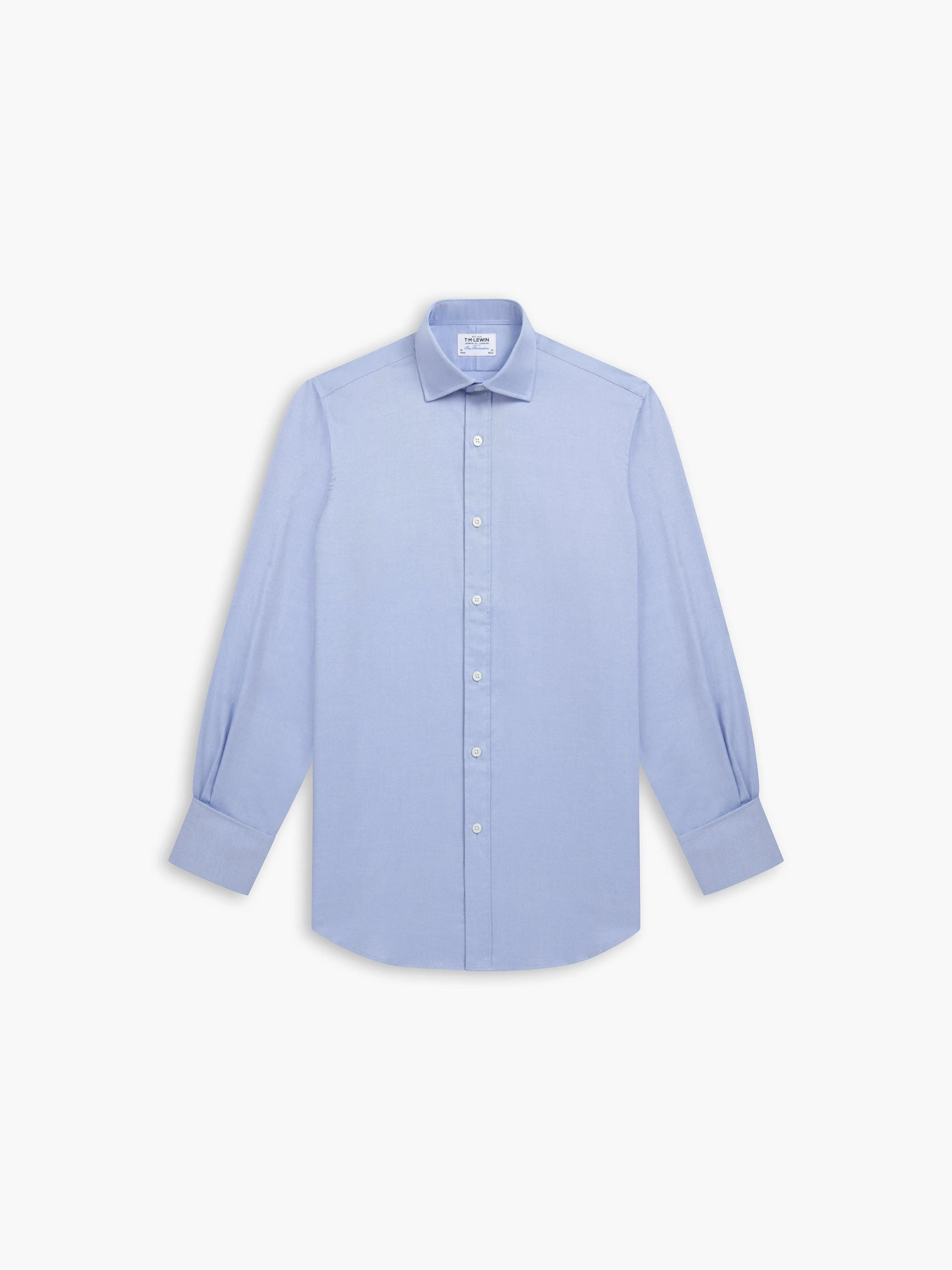 Blue Bold Twill Super Fitted Double Cuff Classic Collar Shirt