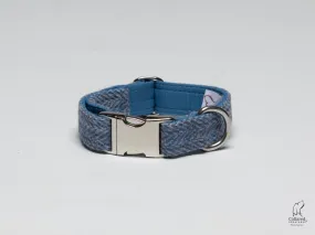 Blue Herringbone Giant Dog Collar