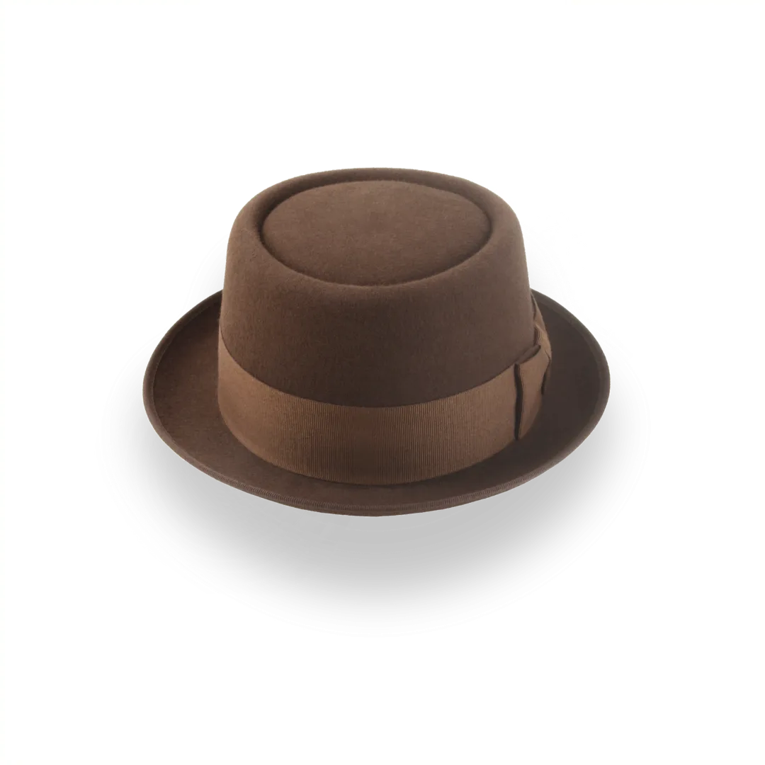 Brown Mens Porkpie Hat in Premium Fur Felt | The Soul