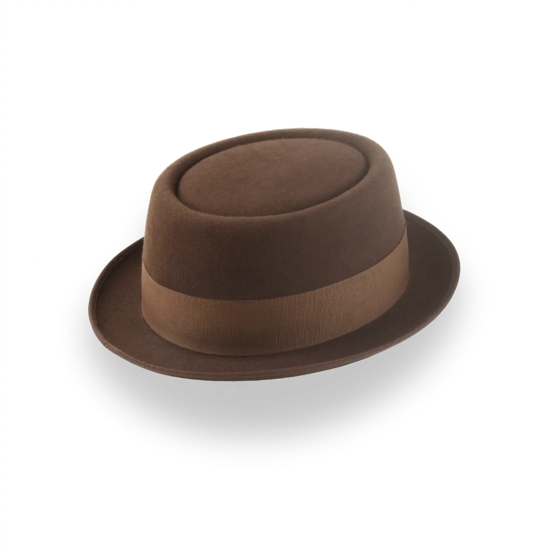 Brown Mens Porkpie Hat in Premium Fur Felt | The Soul