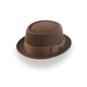 Brown Mens Porkpie Hat in Premium Fur Felt | The Soul