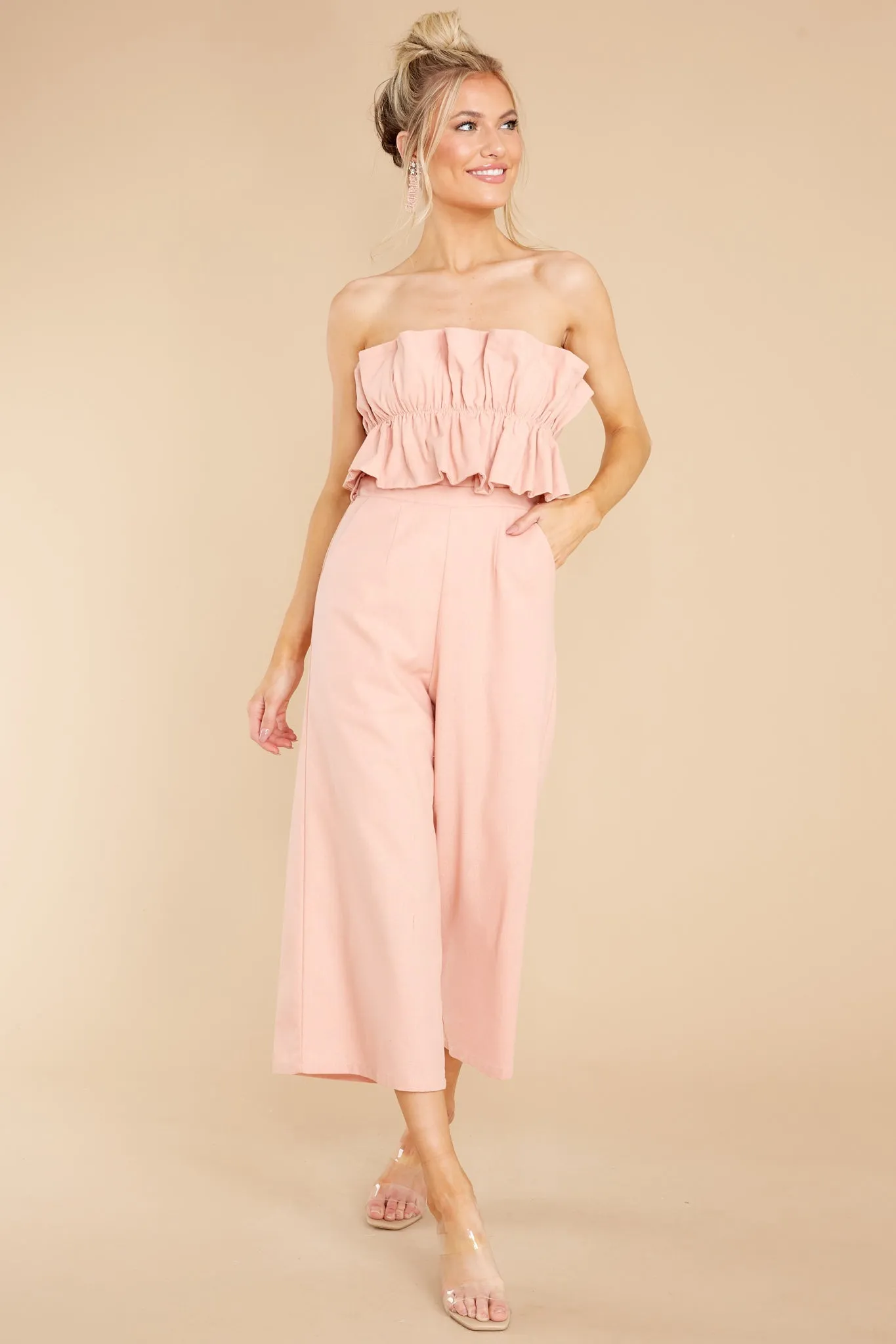 Can You Believe This Blush Jumpsuit