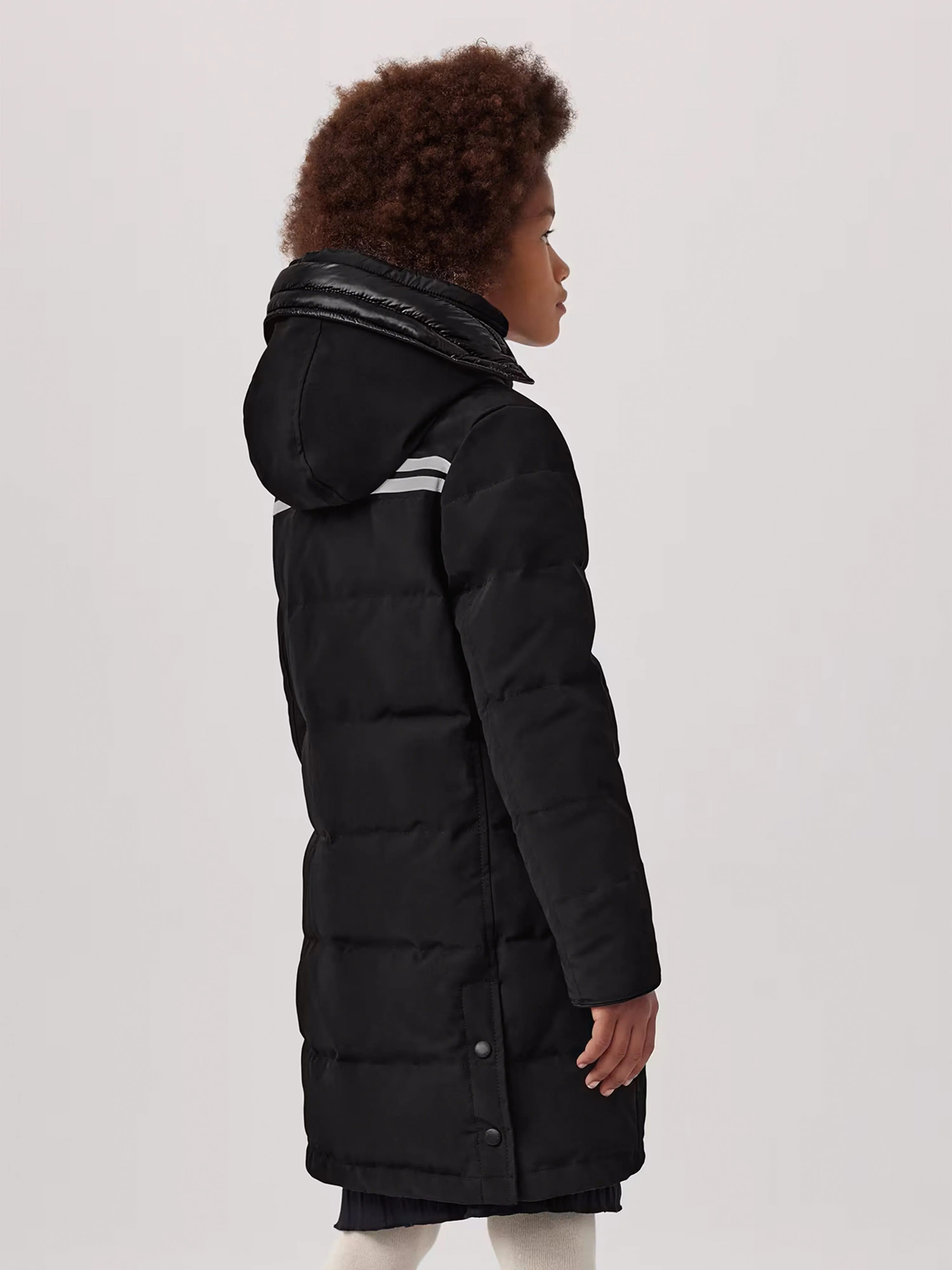 Canada Goose Girls Down Padded Juniper Parka Coat in Black