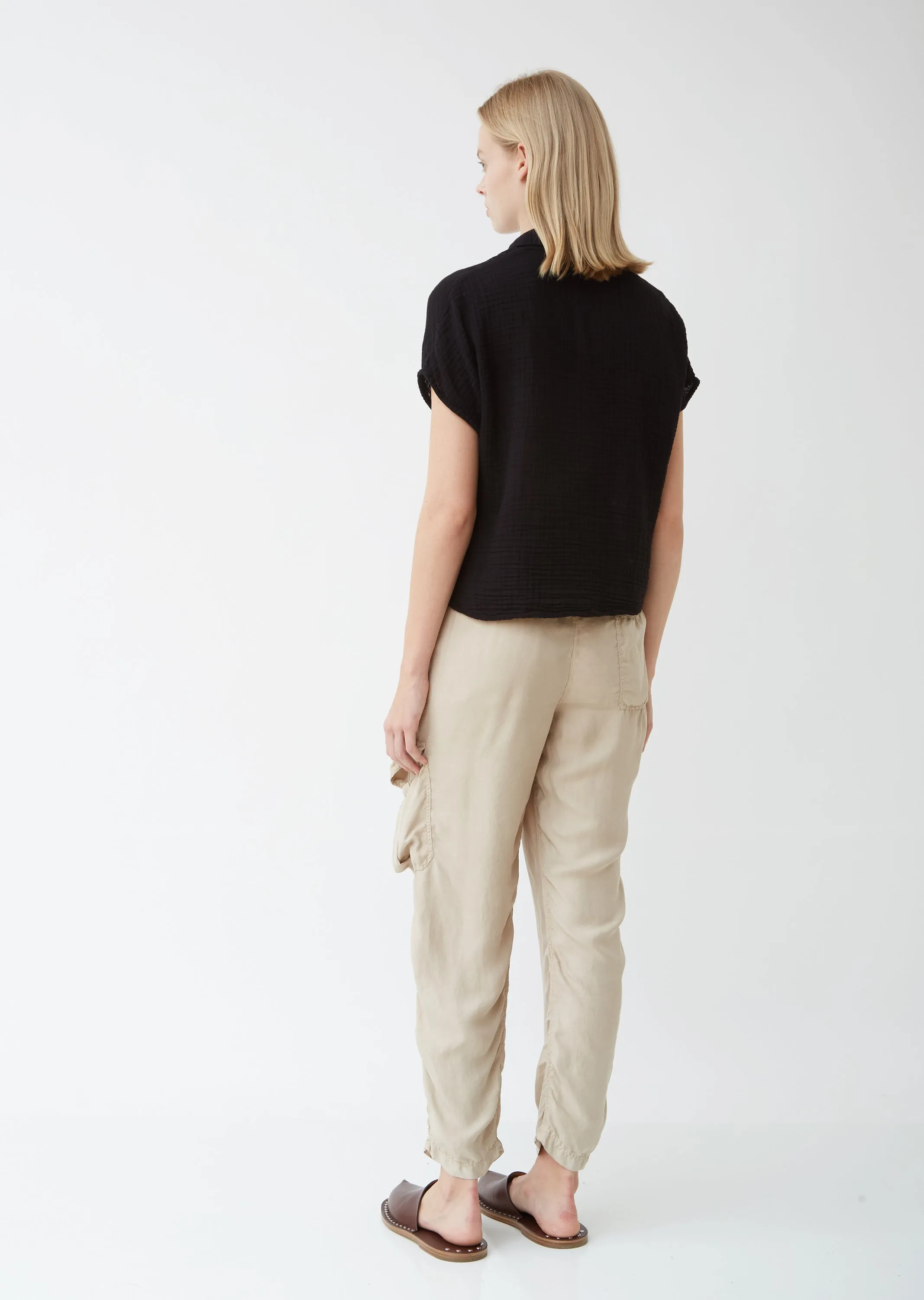 Cargo Silk Twill Easy Pants