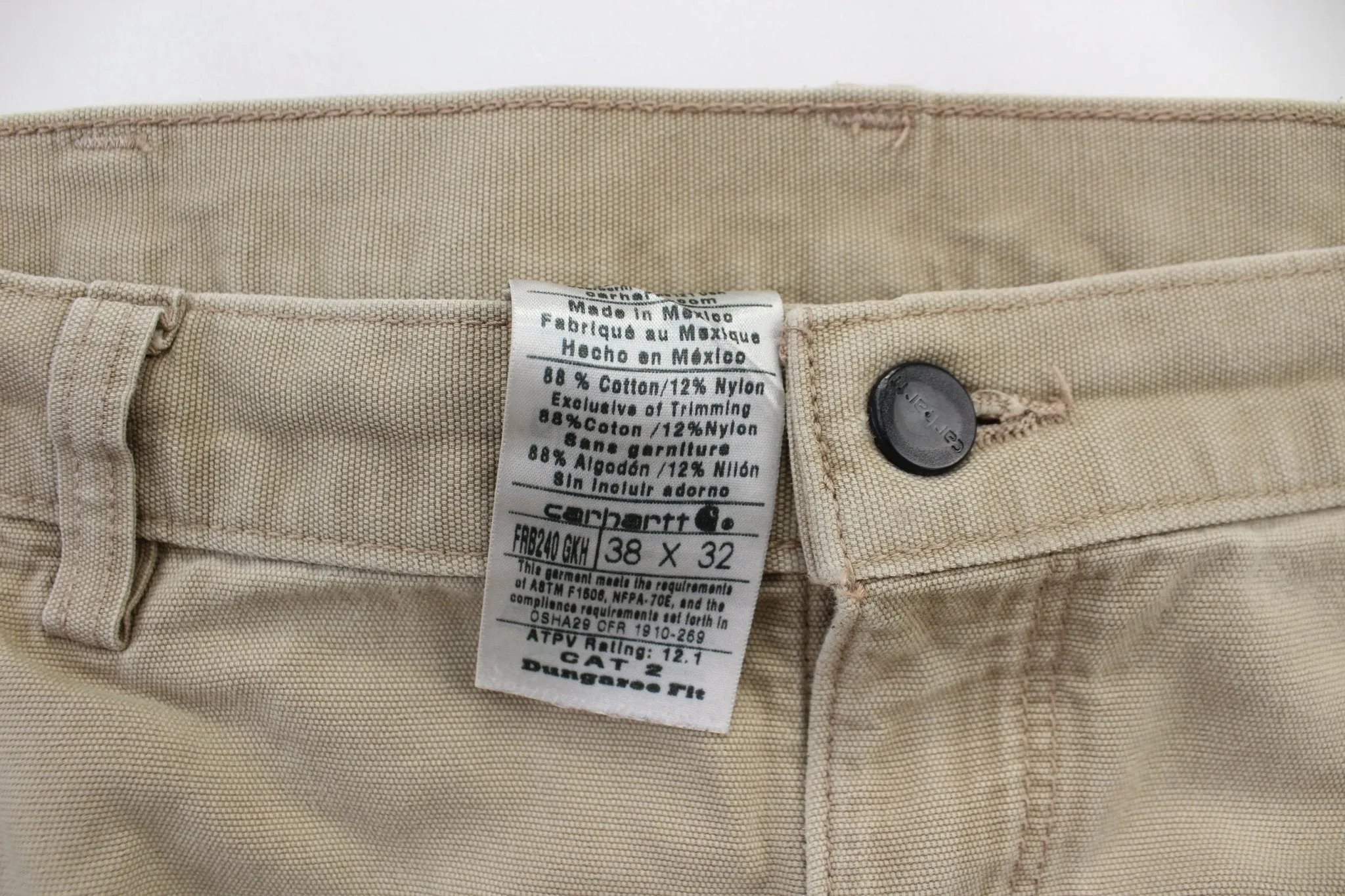 Carhartt Logo Patch Beige Flame Resistant Cargo Pants