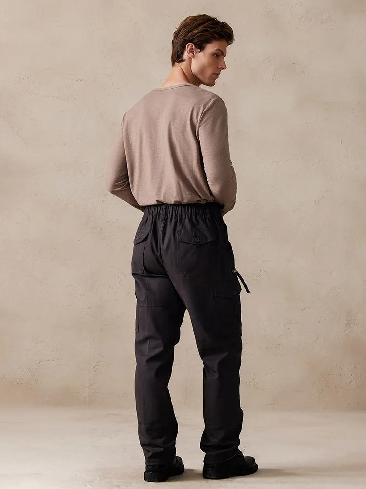 Casual 100% Cotton Multi Pockets Pants