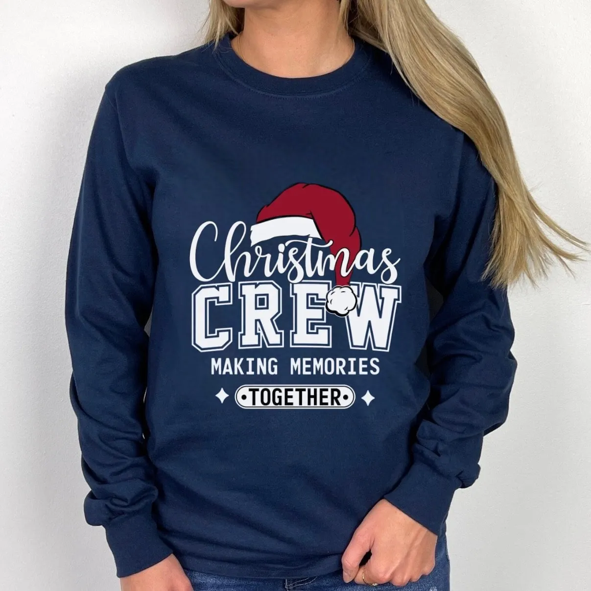 Christmas Crew Sweater - Festive & Cozy Custom Graphic Sweatshirt For Holidays