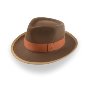 Classic Brown Fedora Hat for Men in Plush Fur Felt | The Pandamator