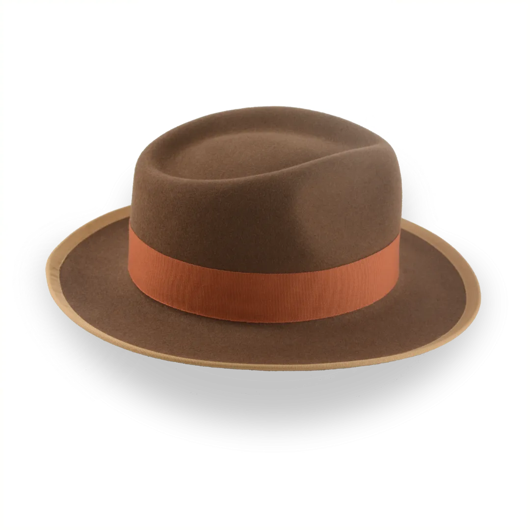 Classic Brown Fedora Hat for Men in Plush Fur Felt | The Pandamator