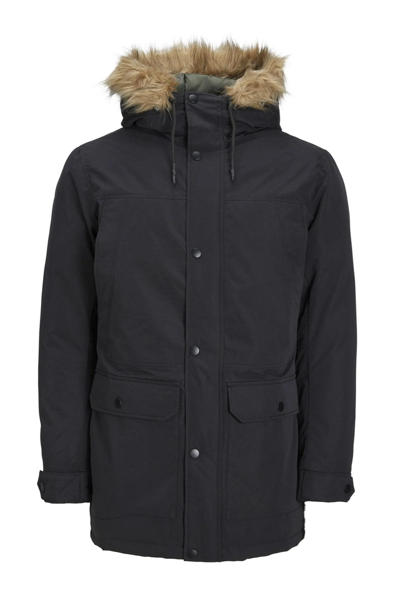 Classic Long Parka Jacket - Black