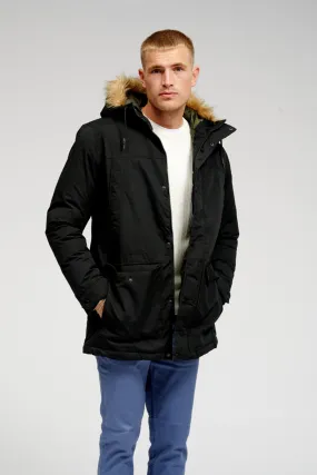 Classic Long Parka Jacket - Black