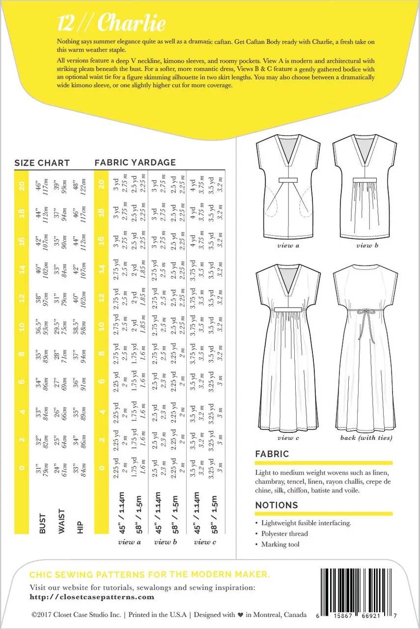 Closet Core Patterns - Charlie Caftan